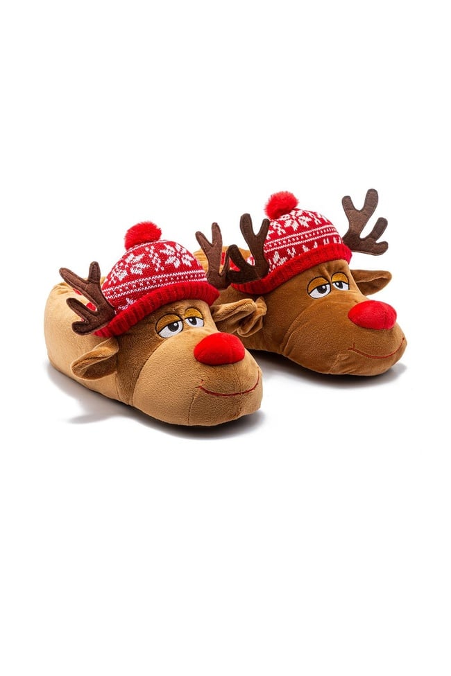  Kar Erkek Hayvanlı Panduf Kahverengi 41/46