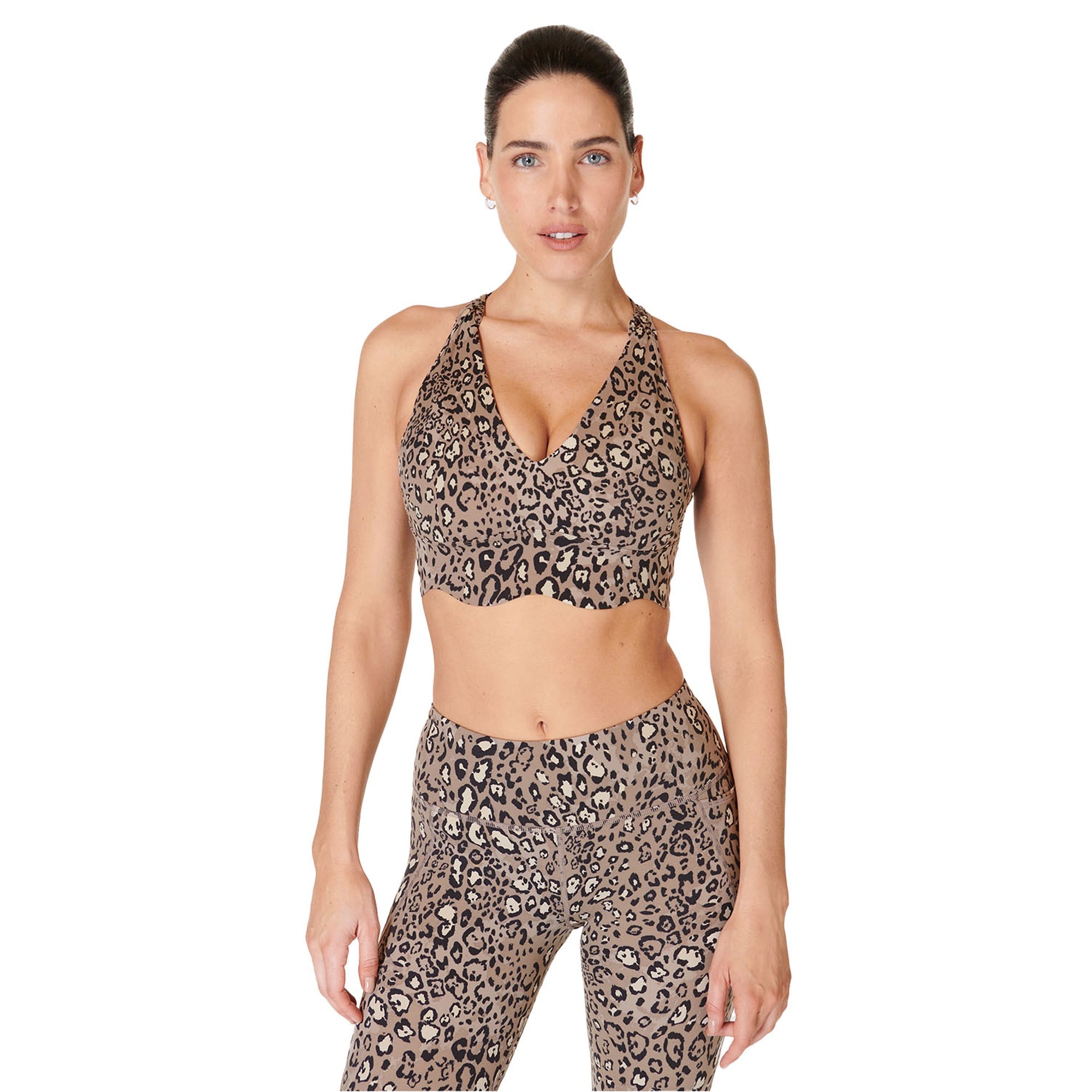 Sweaty Betty Power Contour Plunge Kadın Kahverengi Fitness Bra