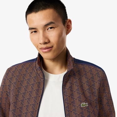  Lacoste Paris Fermuarlı Erkek Mor Sweatshirt