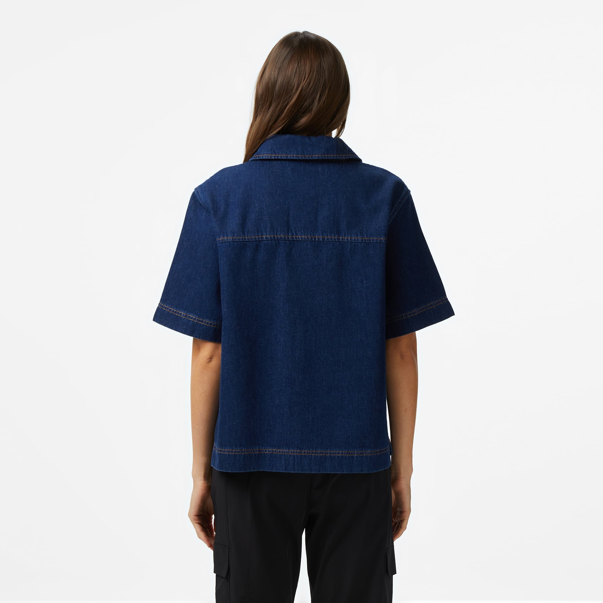 Lacoste Kadın Truvakar Kollu Polo Yaka Mavi Gömlek