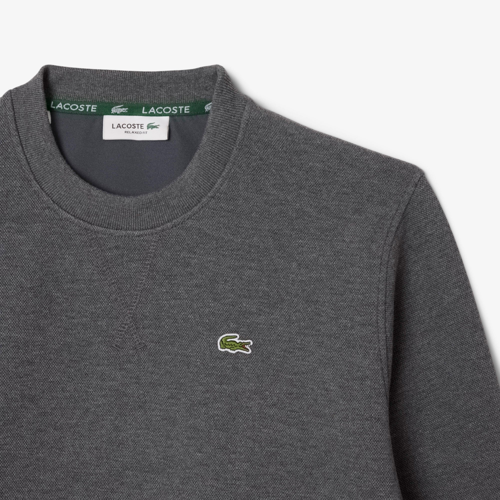 Lacoste Kadın Relaxed Fit Bisiklet Yaka Gri Sweatshirt