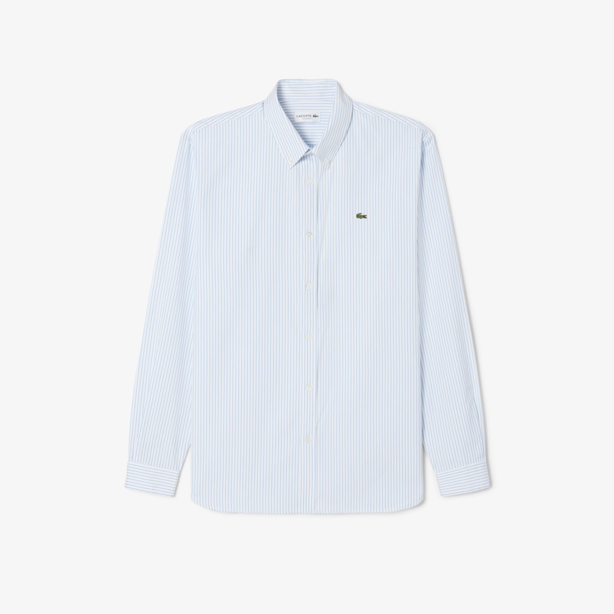 Lacoste Erkek Regular Fit Çizgili Beyaz Gömlek