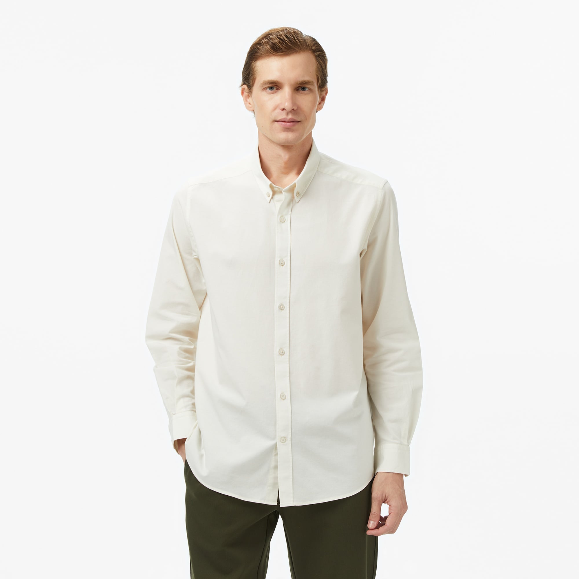 Nautica Erkek Krem Rengi Classic Fit Gömlek