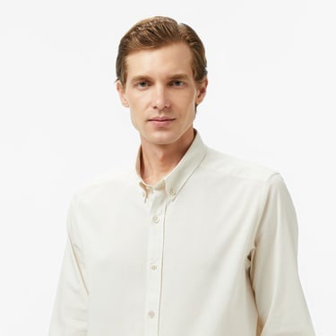  Nautica Erkek Krem Classic Fit Gömlek