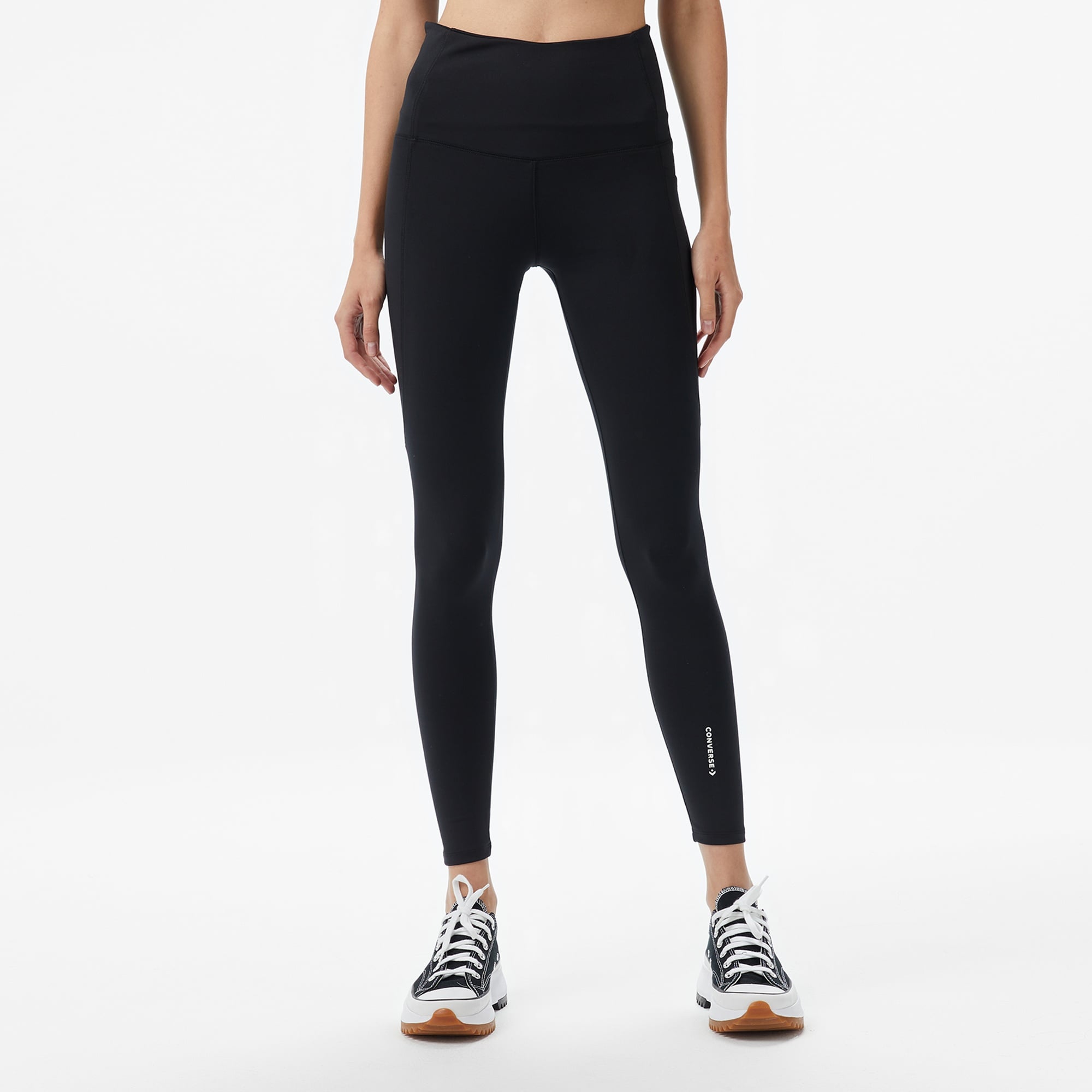 Converse Star Chevron Baskılı Slim Fit Kadın Siyah Tayt