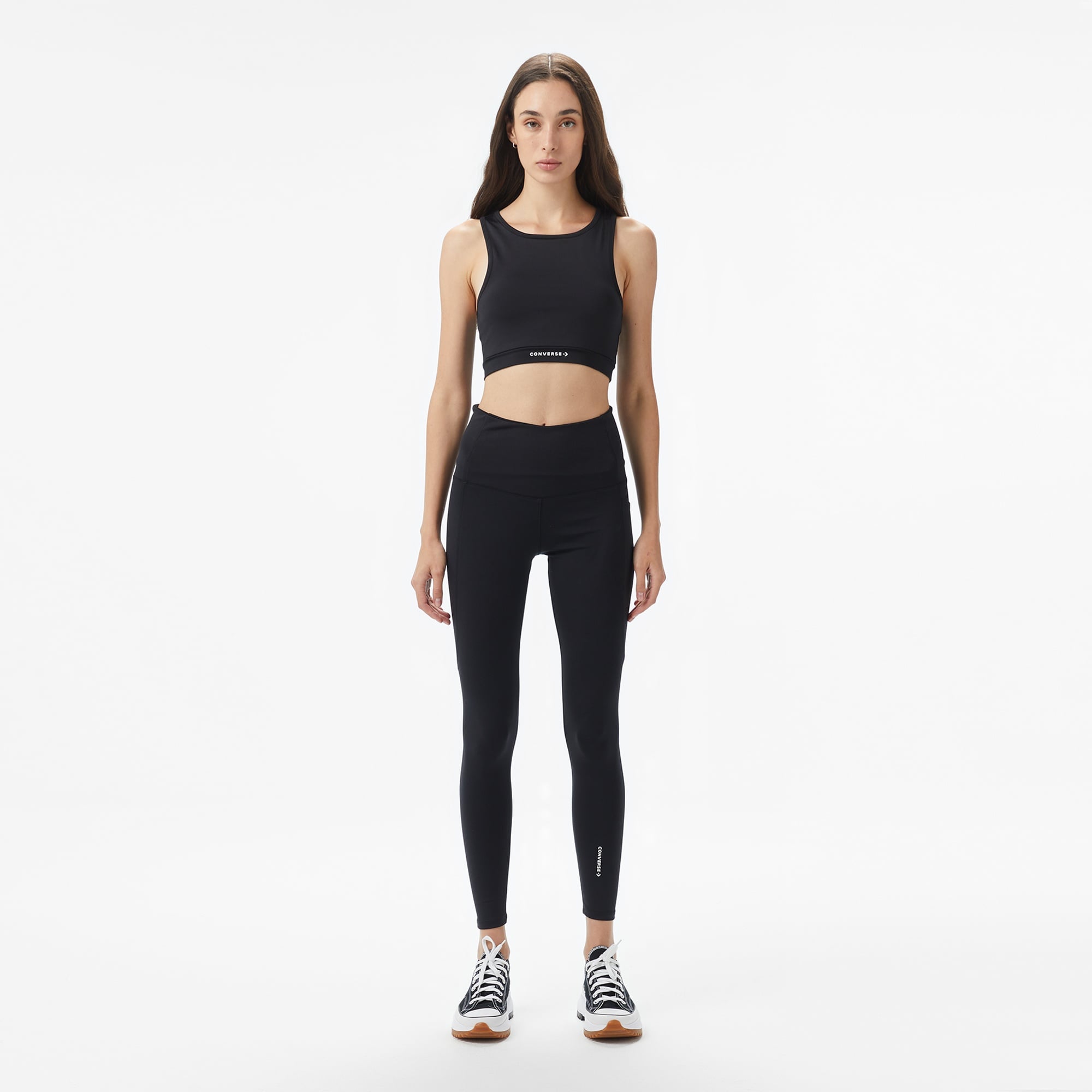 Converse Star Chevron Baskılı Slim Fit Kadın Siyah Tayt