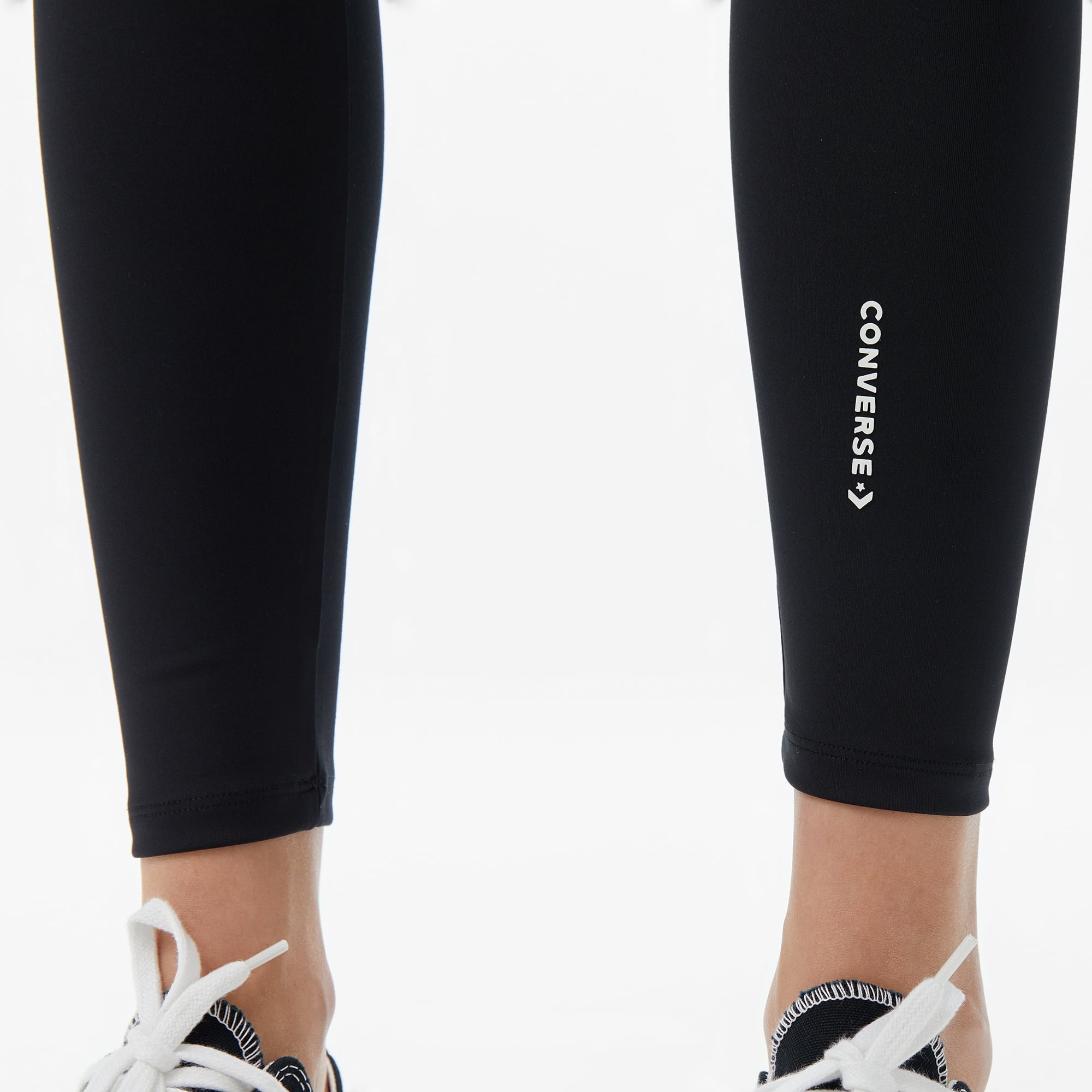 Converse Star Chevron Baskılı Slim Fit Kadın Siyah Tayt