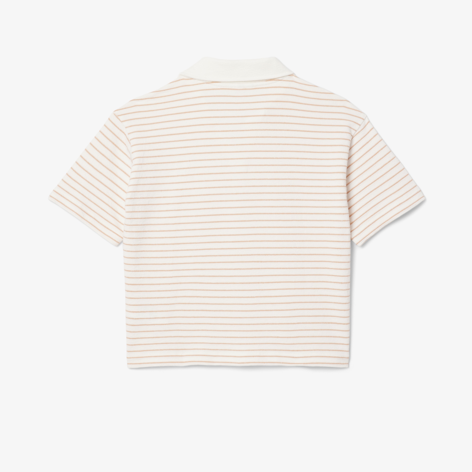 Lacoste Striped Terry Çocuk Beyaz Polo