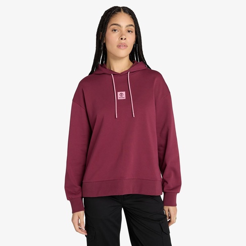 Timberland Stack Logo Loop Back Kadın Bordo Sweatshirt