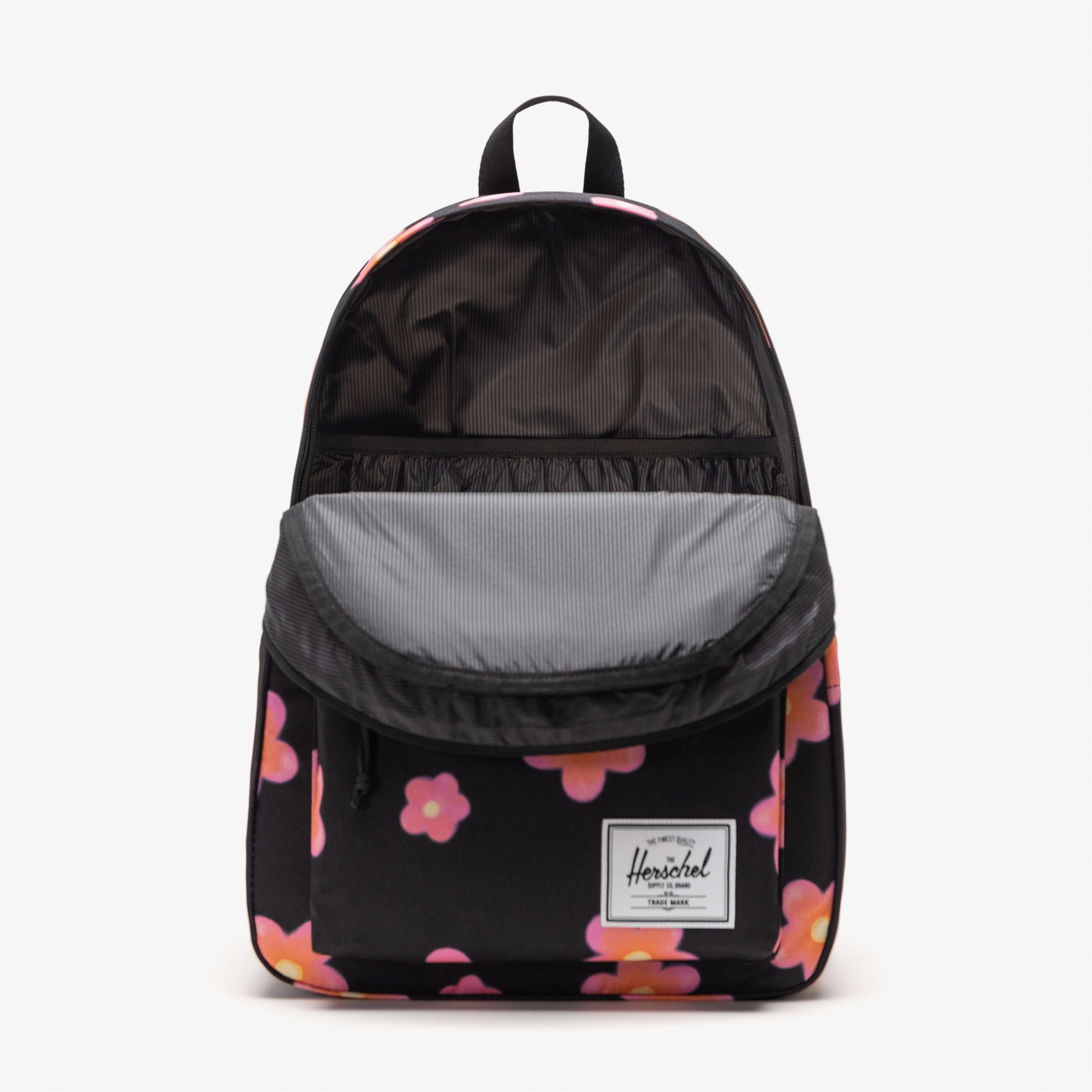 Herschel Classic XL Pink Flowers Unisex Siyah Sırt Çantası
