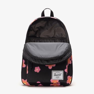  Herschel Classic XL Pink Flowers Unisex Siyah Sırt Çantası