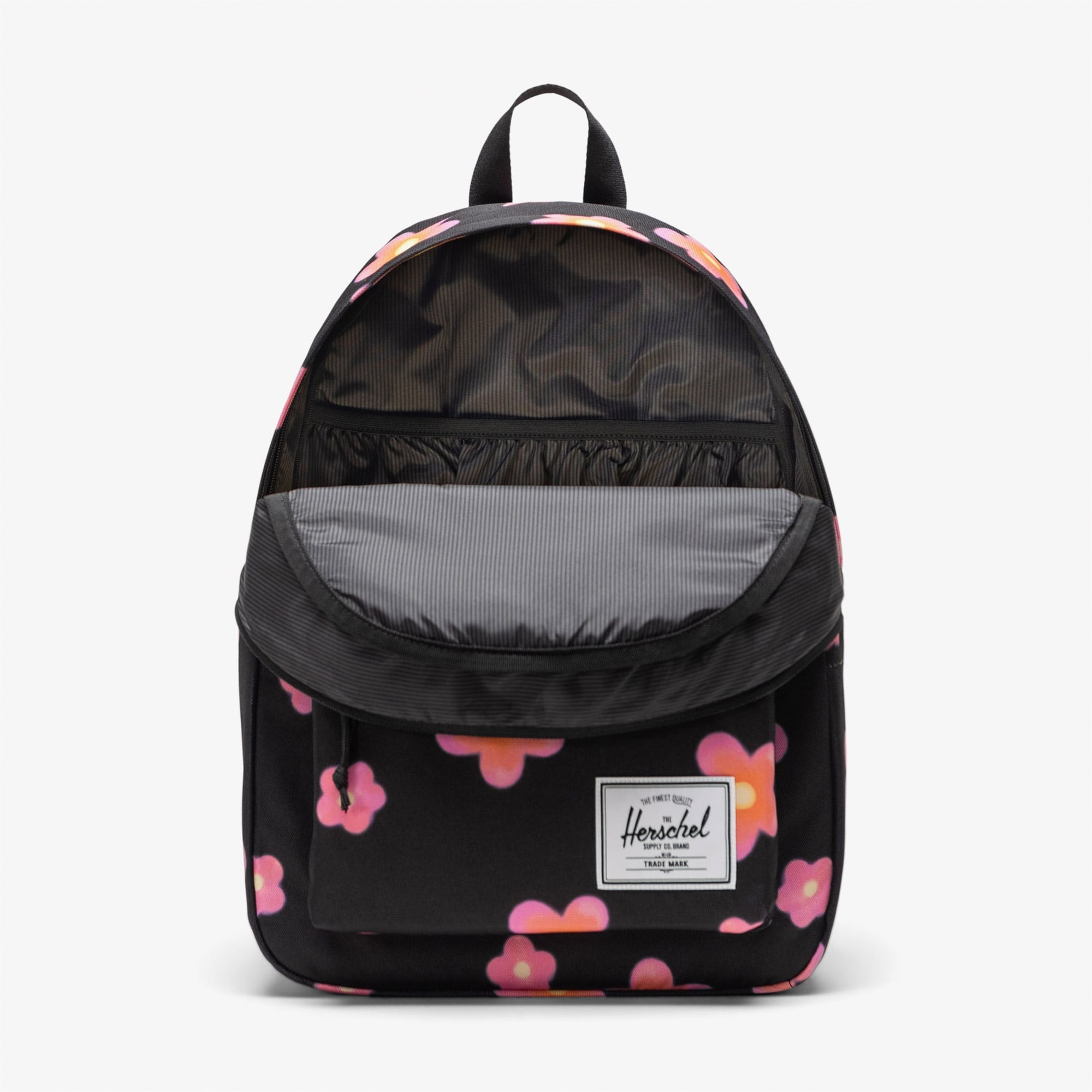 Herschel Classic Pink Flowers Unisex Siyah Sırt Çantası
