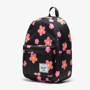  Herschel Classic Pink Flowers Unisex Siyah Sırt Çantası