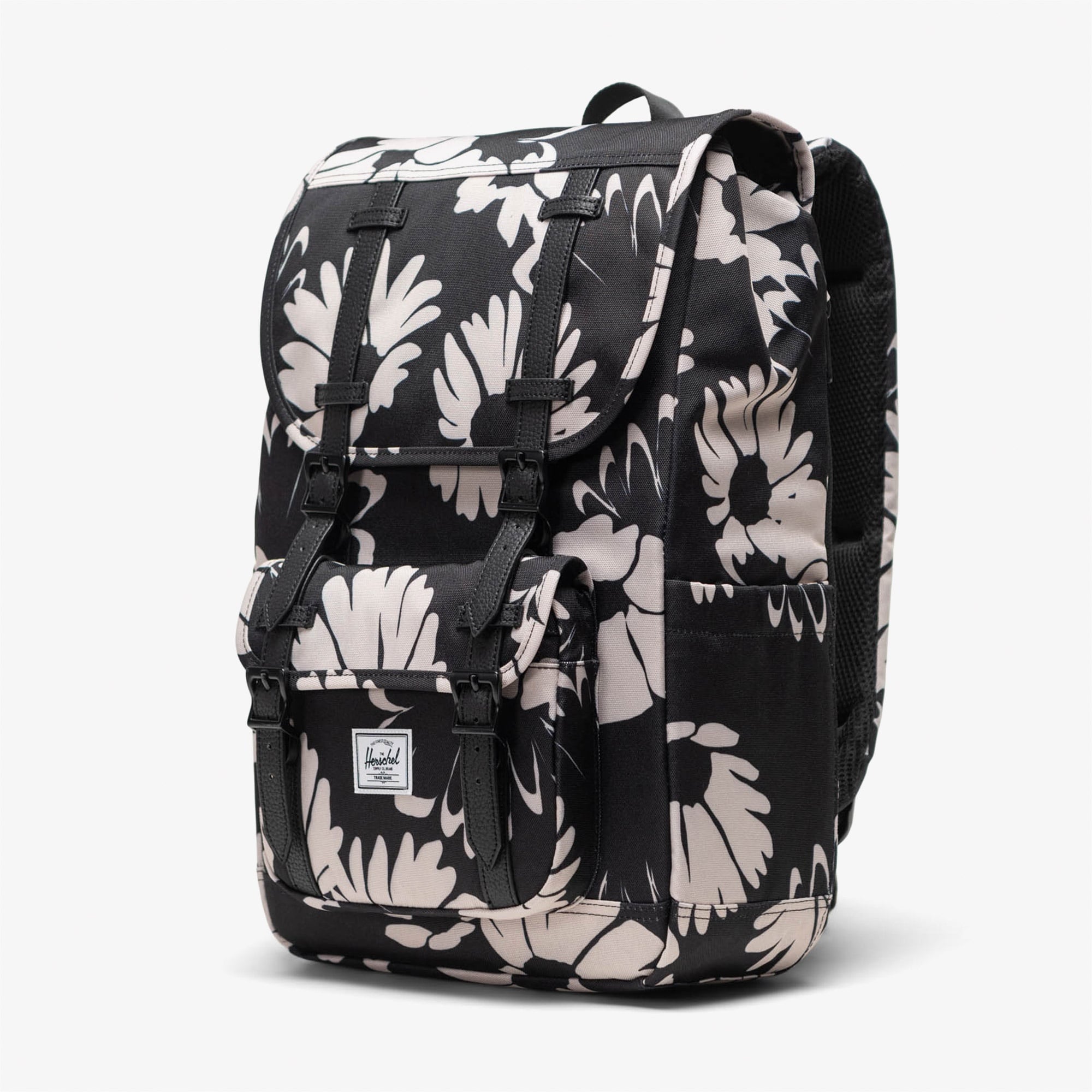 Herschel Little America Mid Flowers Unisex Siyah Sırt Çantası
