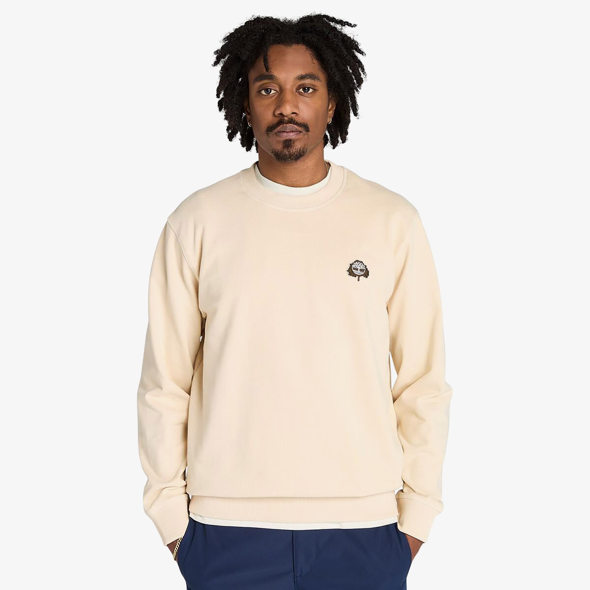  Timberland Three Patch Logo Erkek Bej Sweatshirt