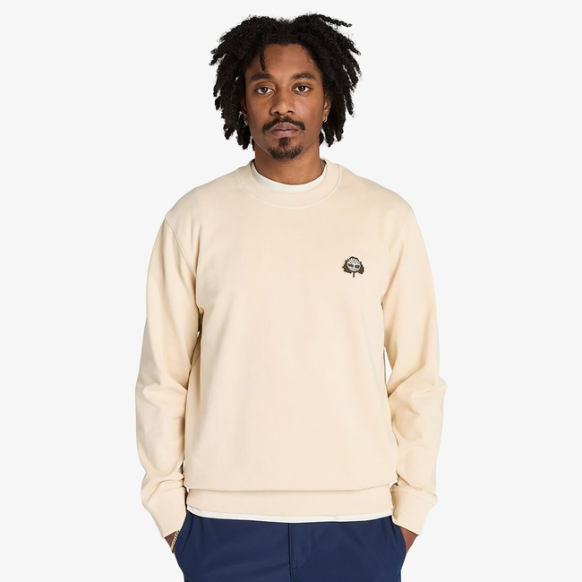  Timberland Three Patch Logo Erkek Bej Sweatshirt
