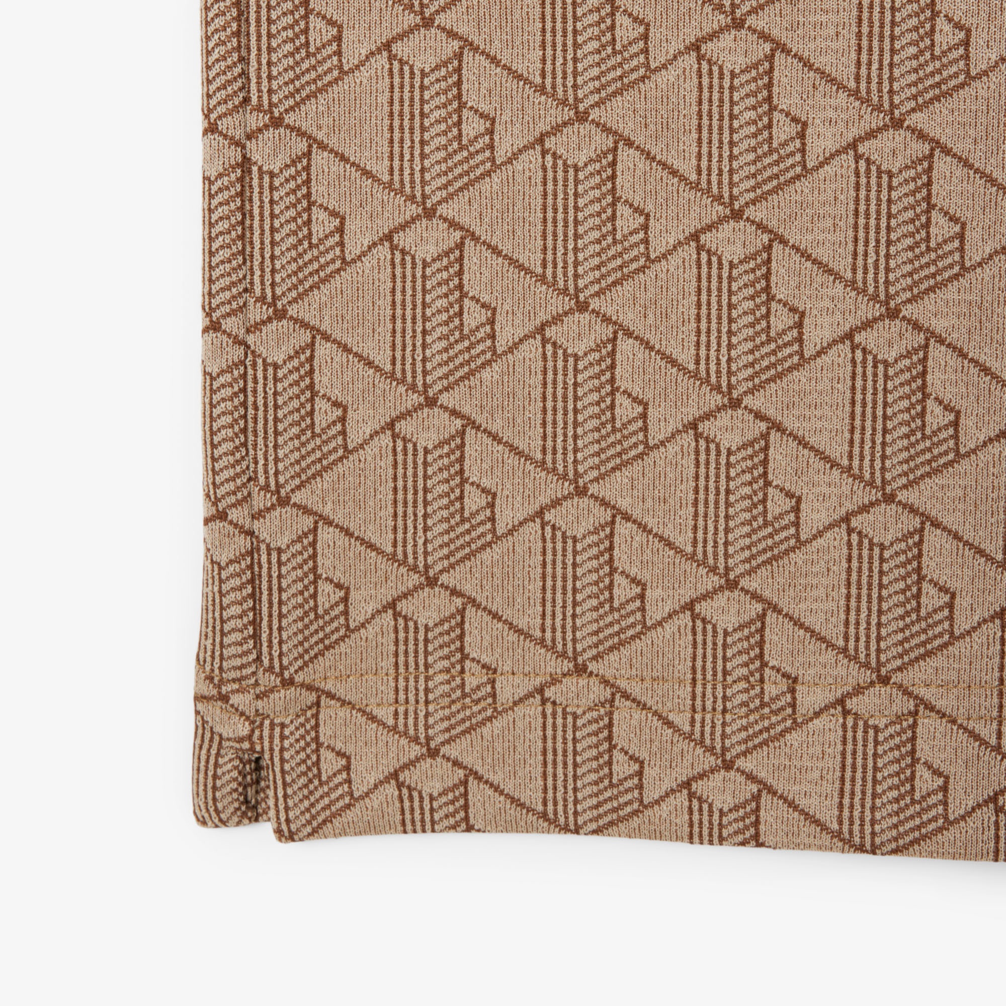 Erkek Classic Fit Monogram Kahverengi Polo