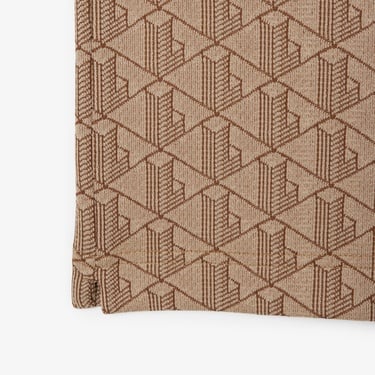  Erkek Classic Fit Monogram Kahverengi Polo