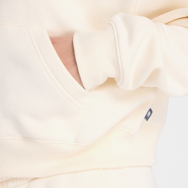  New Balance Linear Heritage Fleece Kadın Beyaz Sweatshirt