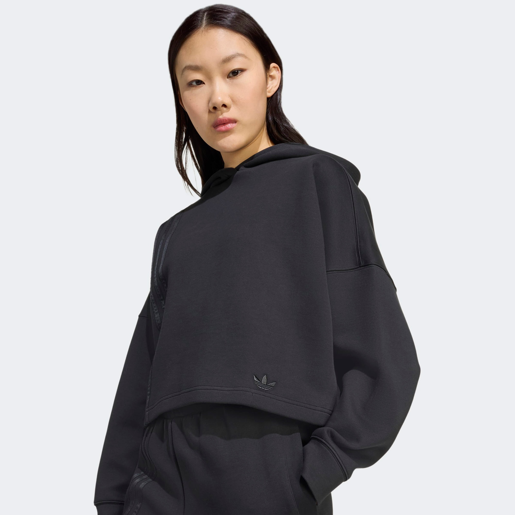 adidas 3 Stripes Hoody Kadın Siyah Sweatshirt