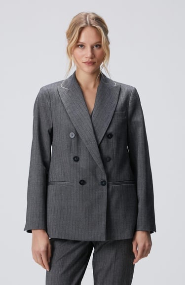  Network Kadın Antrasit Yün Karışımlı Ceket