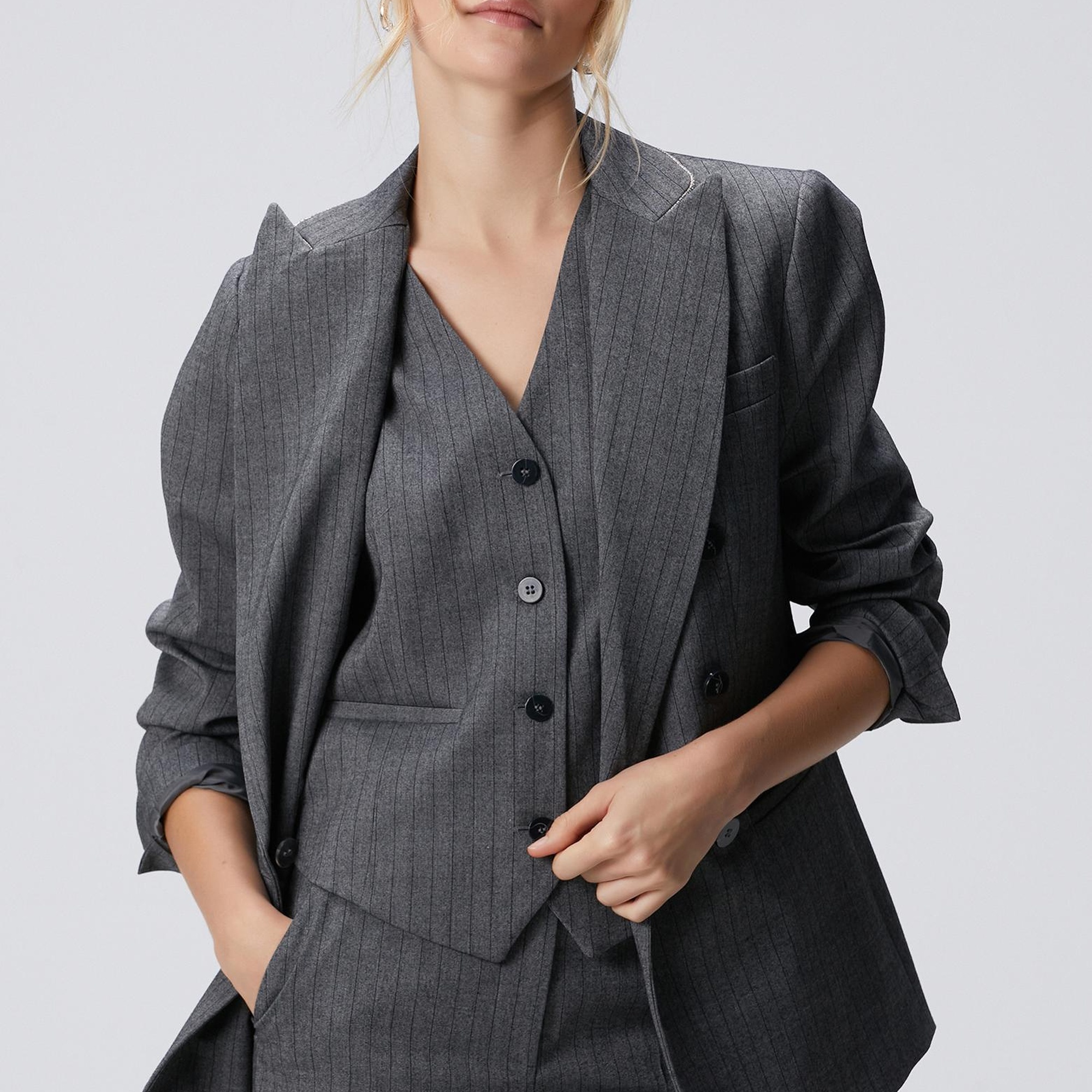 Network Kadın Antrasit Yün Karışımlı Ceket