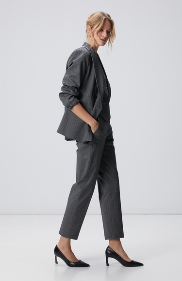  Network Kadın Antrasit Yün Karışımlı Ceket