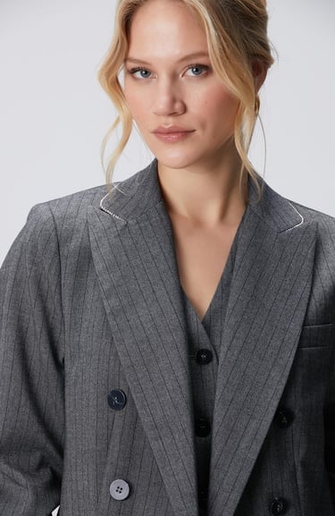 Network Kadın Antrasit Yün Karışımlı Ceket