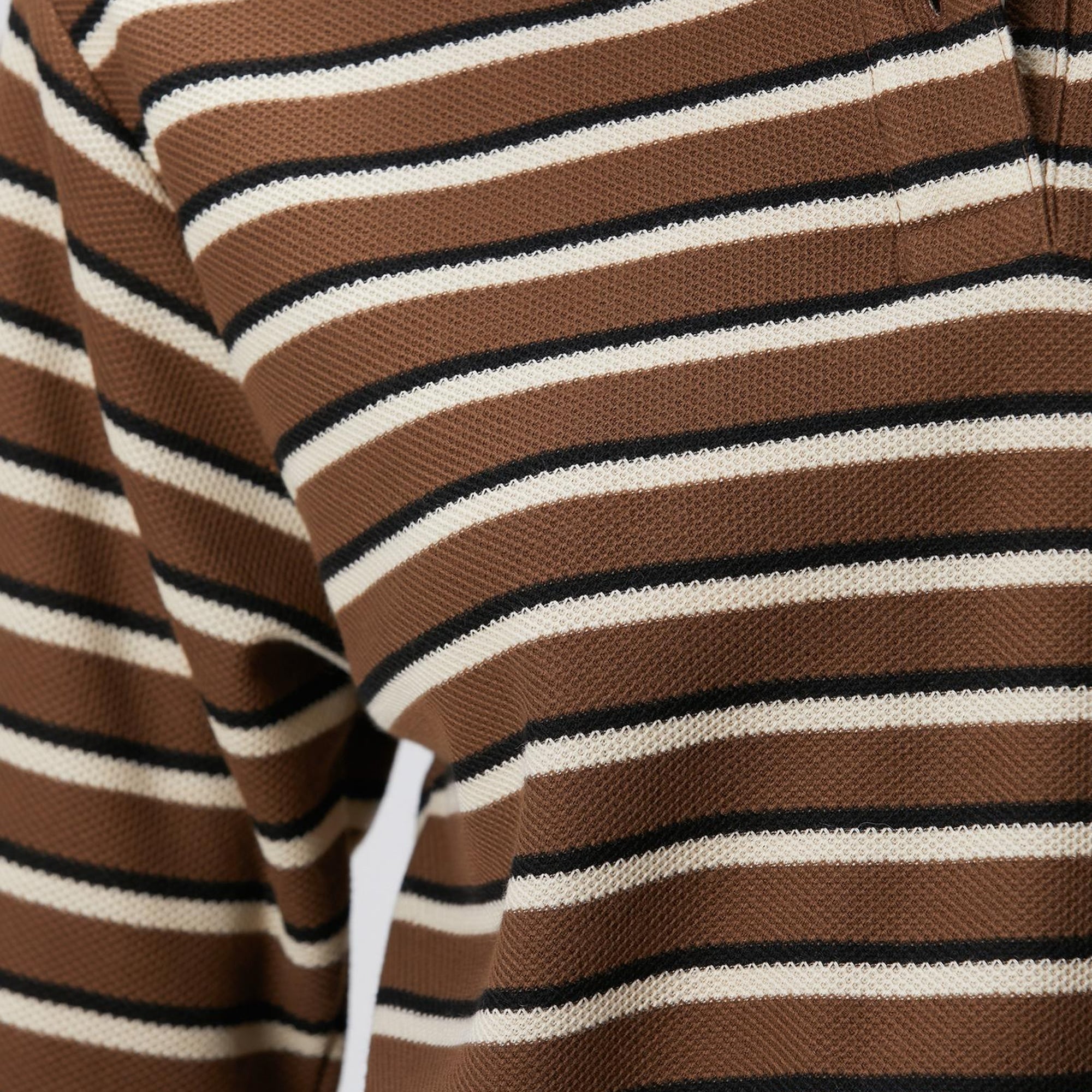 Network Kadın Kahverengi Çizgili Pike Sweatshirt