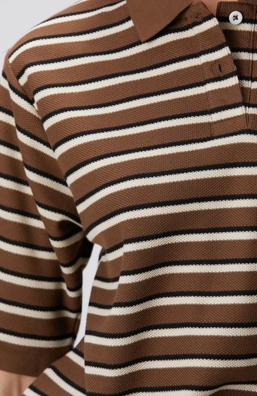  Network Kadın Kahverengi Çizgili Pike Sweatshirt