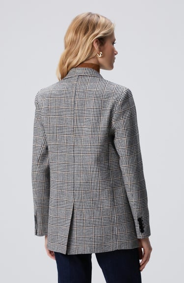  Network Kadın Siyah Kırık Beyaz Yün Karışımlı Ceket