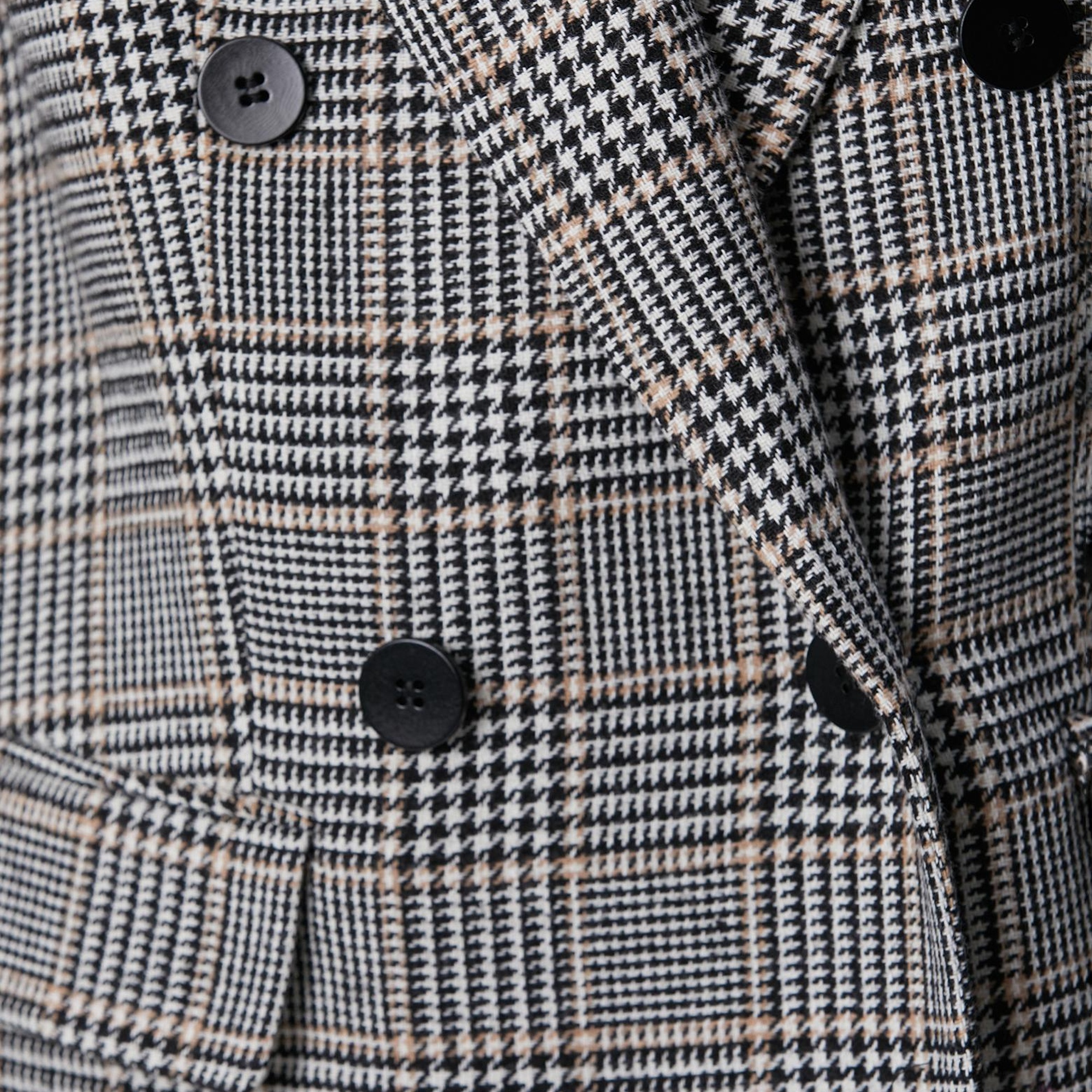 Network Kadın Siyah Kırık Beyaz Yün Karışımlı Ceket