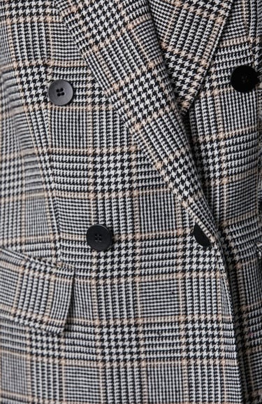  Network Kadın Siyah Kırık Beyaz Yün Karışımlı Ceket