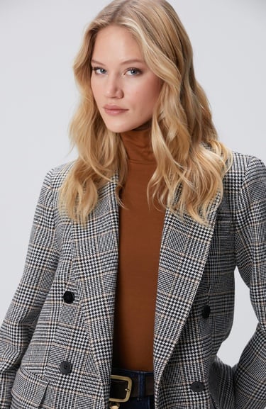  Network Kadın Siyah Kırık Beyaz Yün Karışımlı Ceket