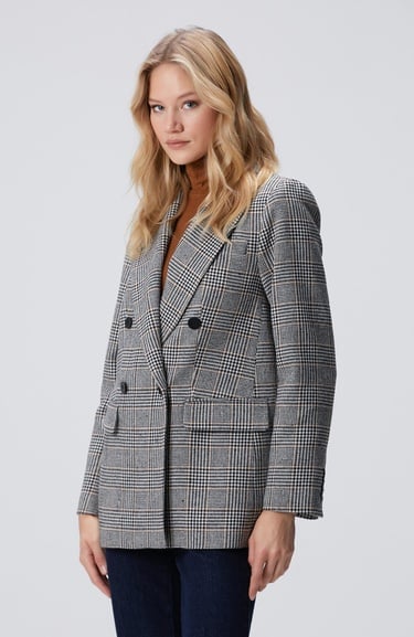  Network Kadın Siyah Kırık Beyaz Yün Karışımlı Ceket