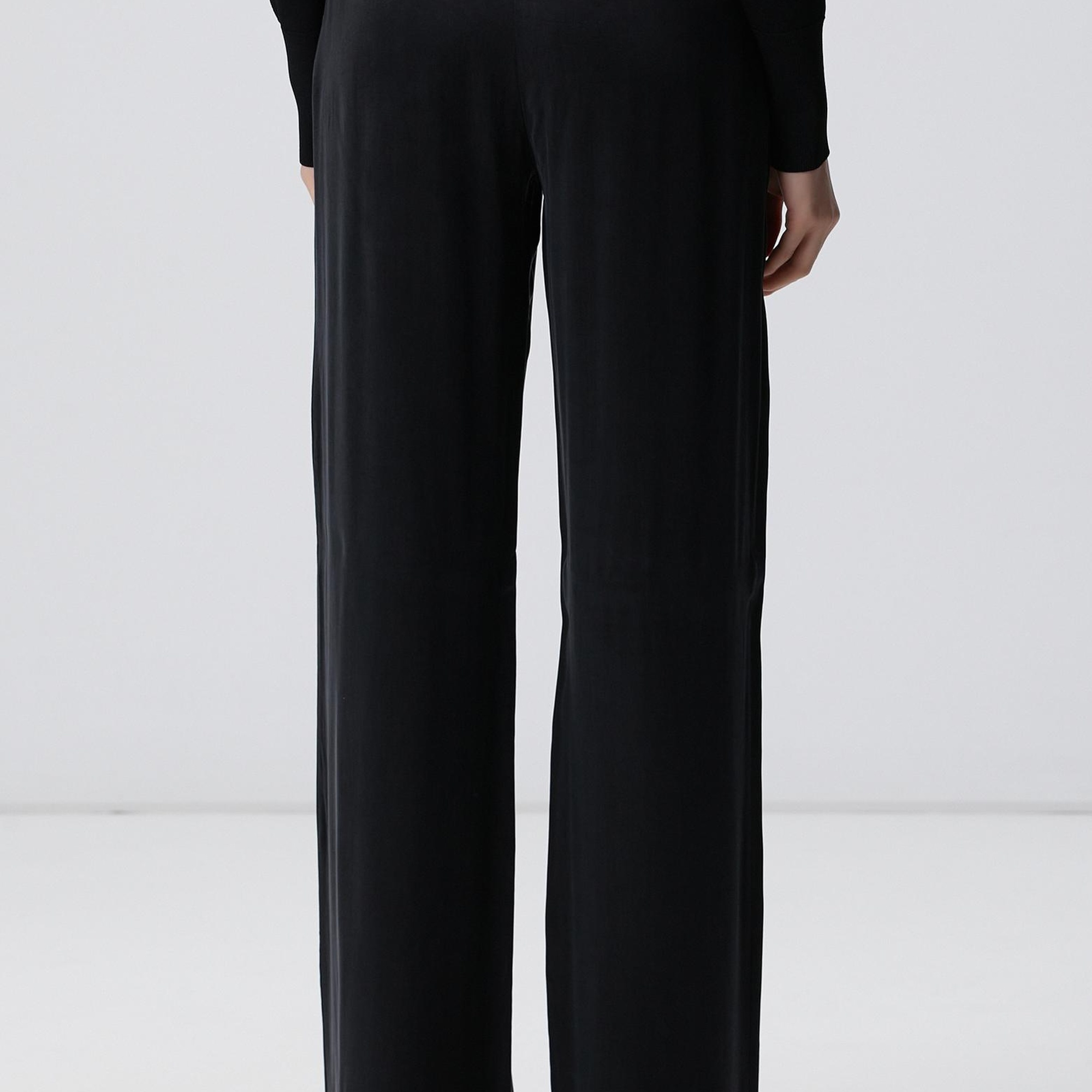 Network Kadın Siyah Cupro Pantolon