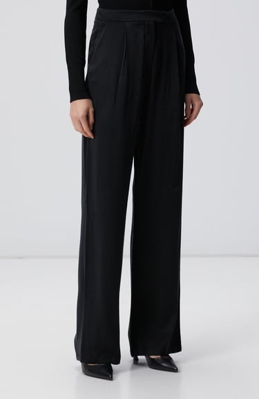  Network Kadın Siyah Cupro Pantolon