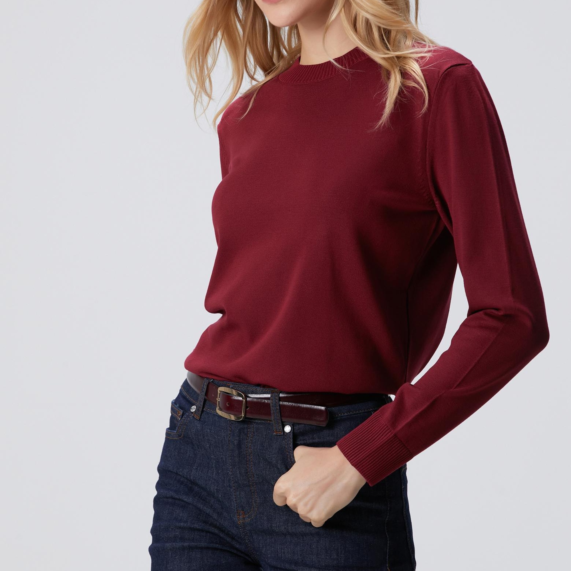 Network Kadın Bordo Basic Kazak