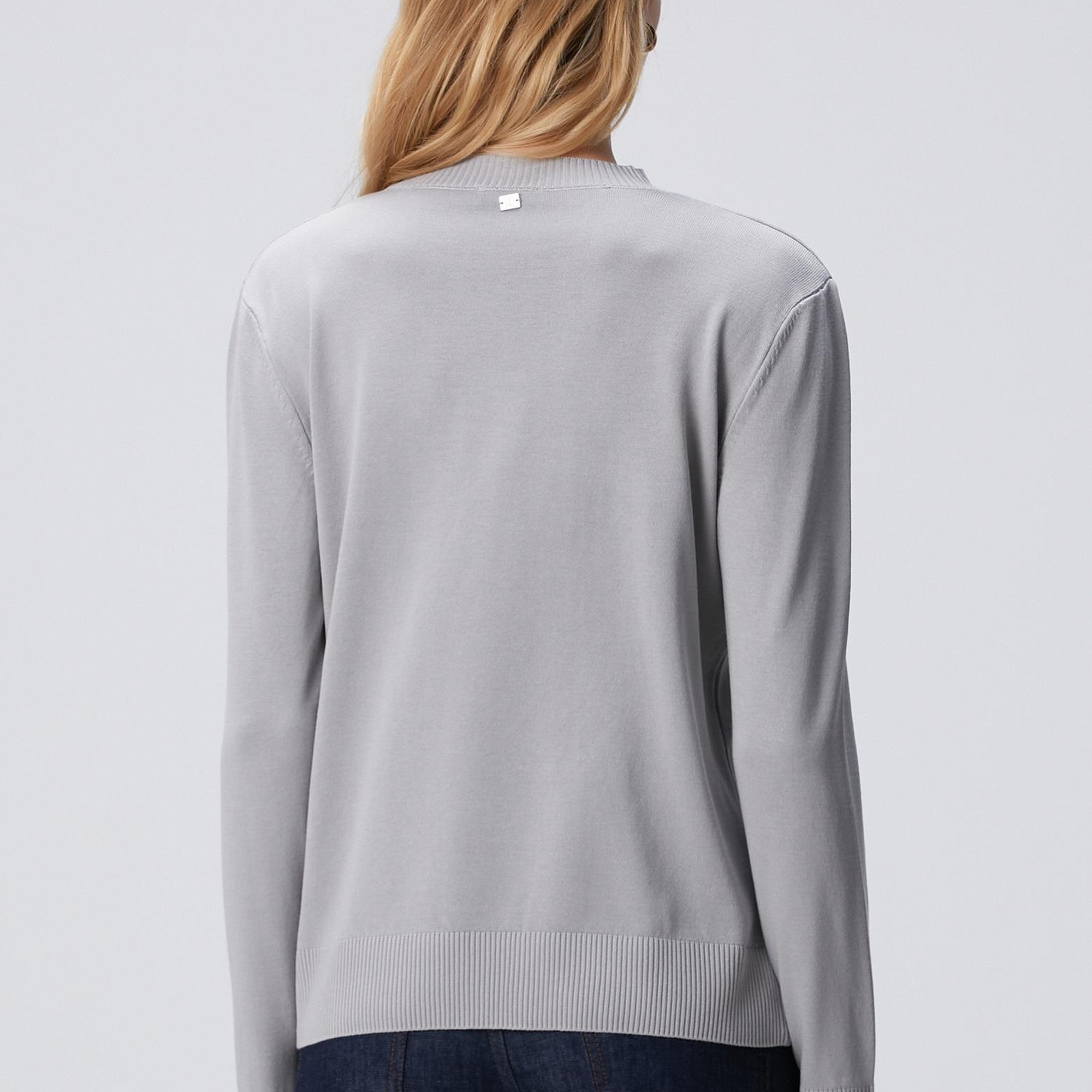 Network Kadın Gri Basic Kazak