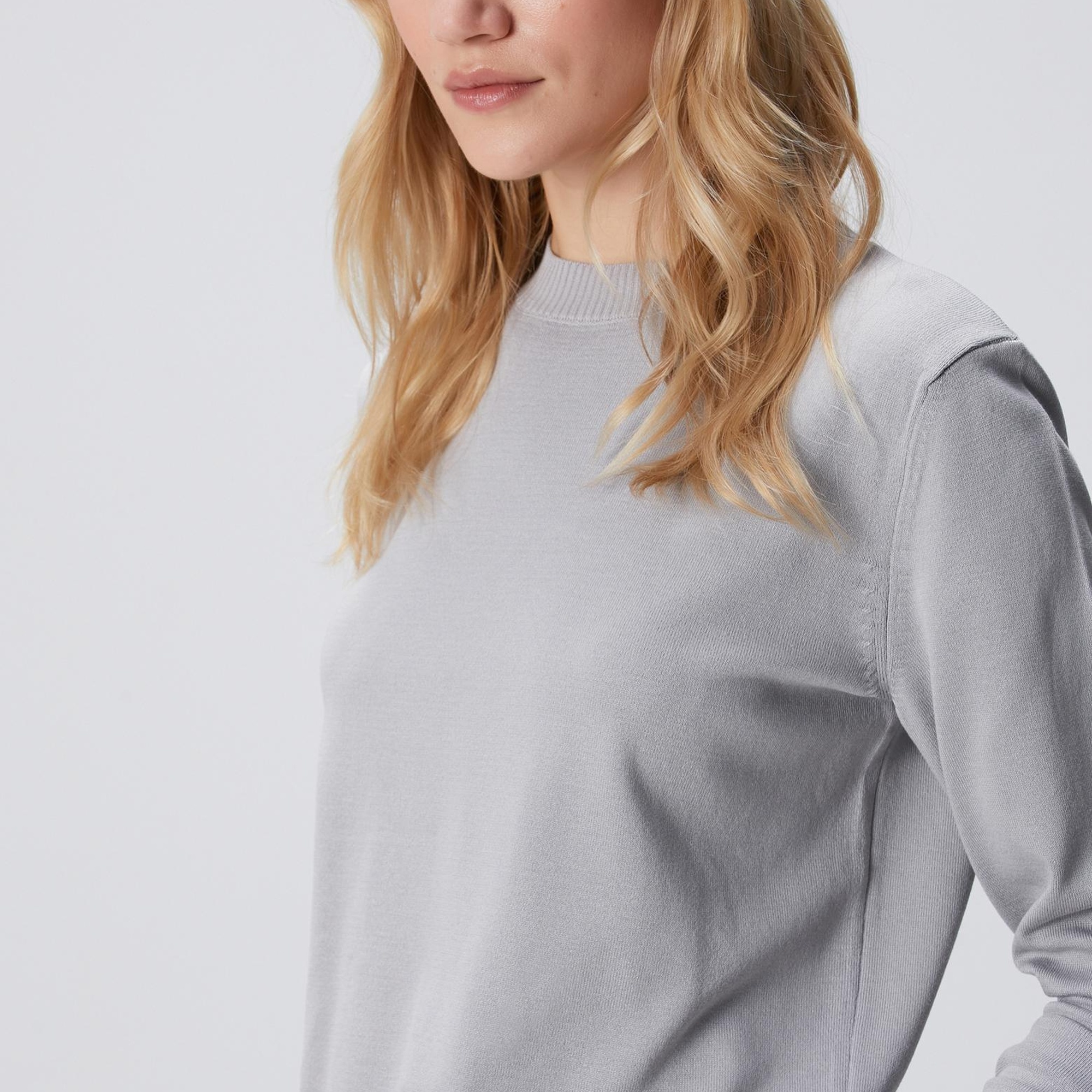 Network Kadın Gri Basic Kazak