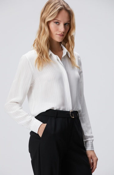  Network Kadın Kırık Beyaz Viskon Gömlek