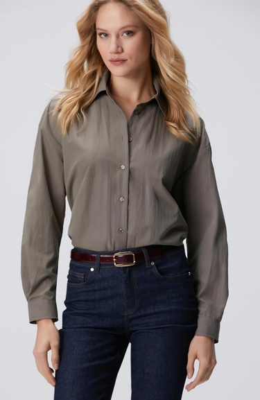  Network Kadın Açık Haki Gömlek