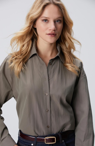  Network Kadın Açık Haki Gömlek