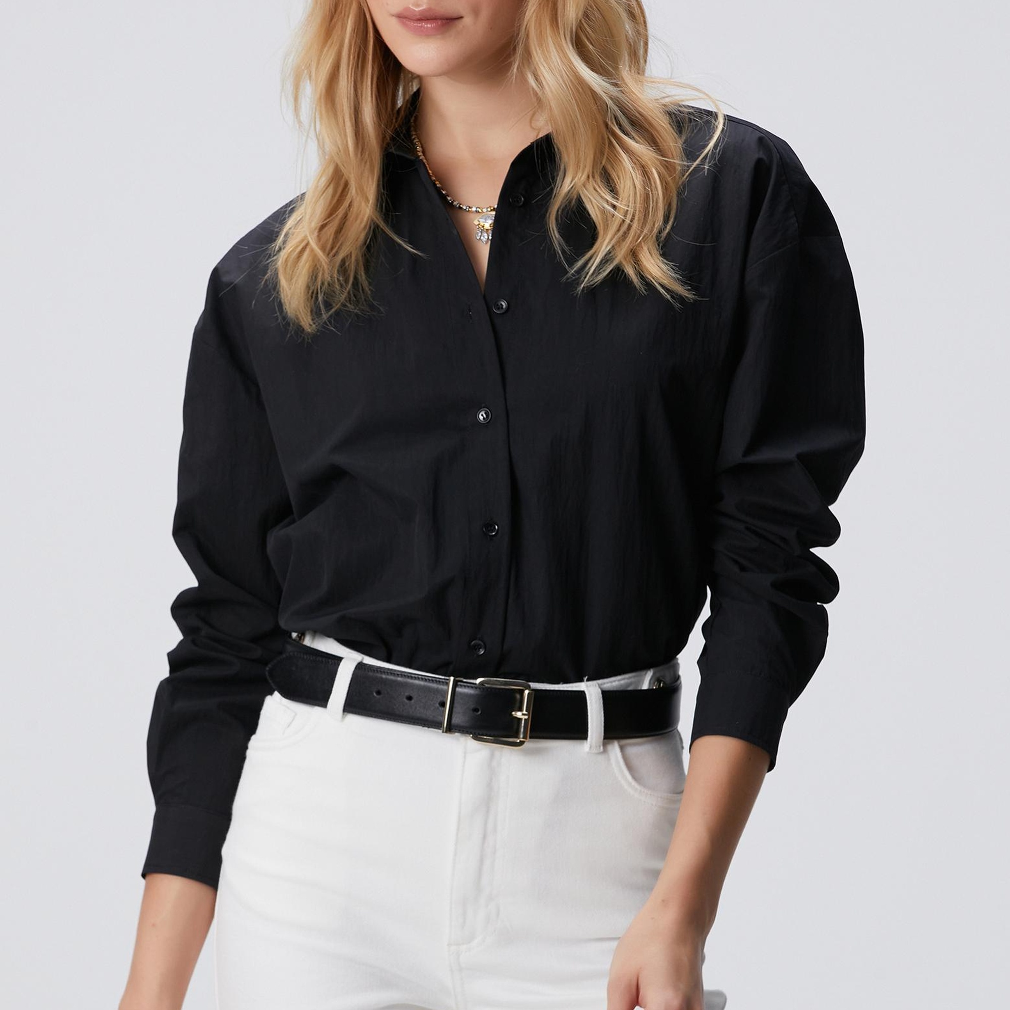 Network Kadın Siyah Gömlek