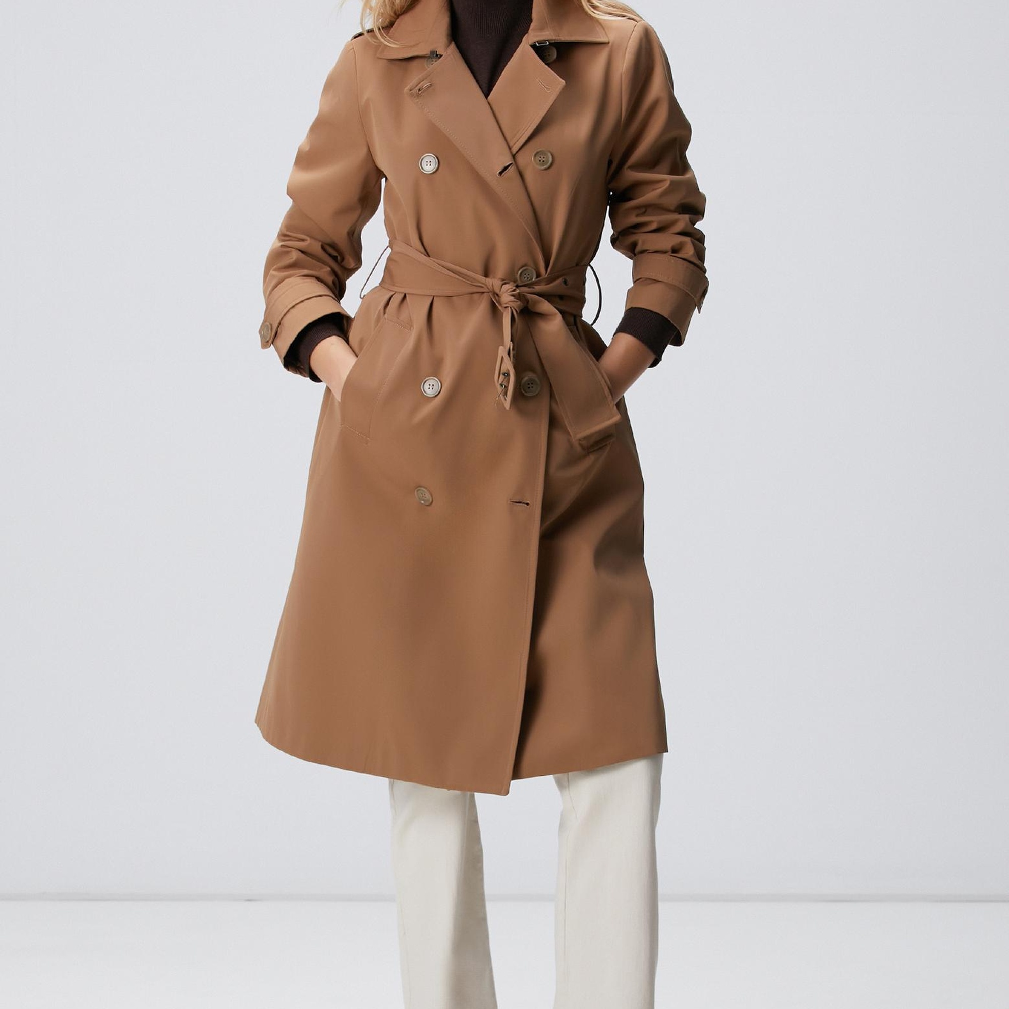 Network Kadın Koyu Bej Pardösü