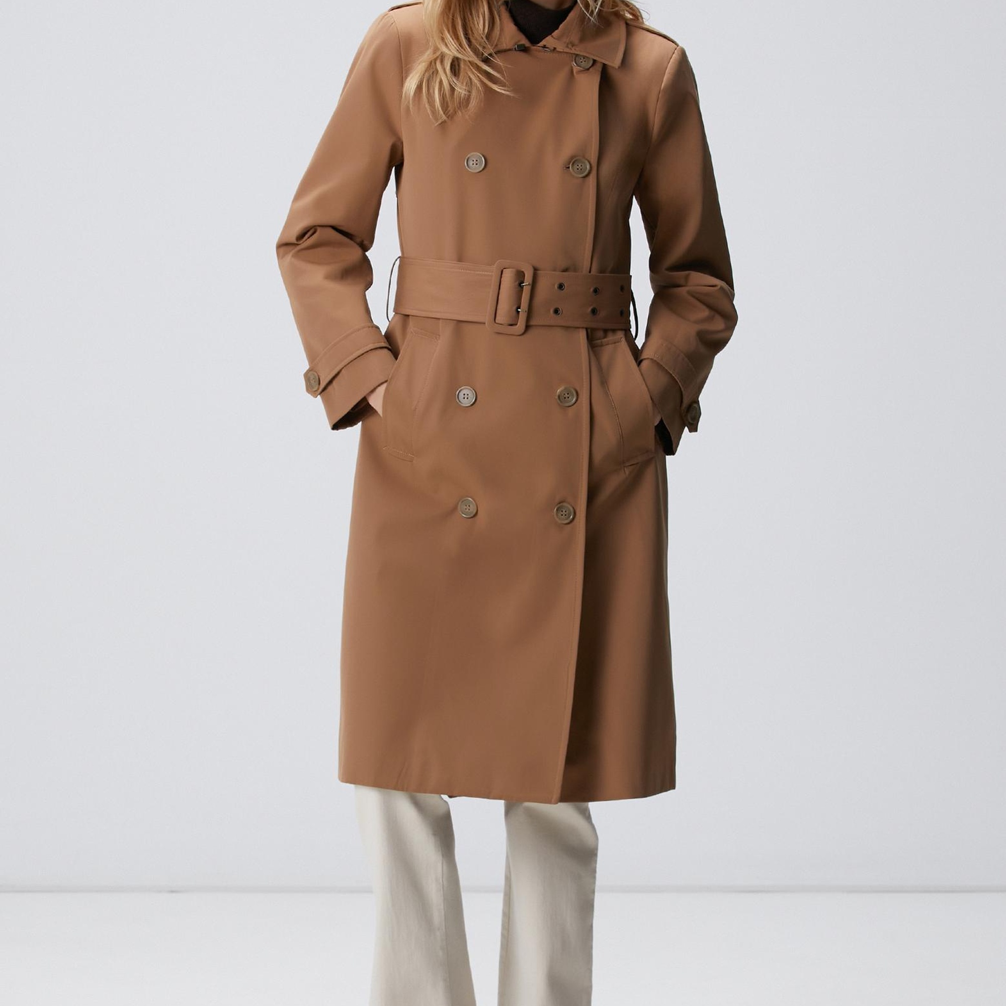 Network Kadın Koyu Bej Pardösü