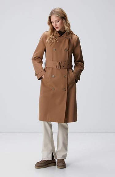  Network Kadın Koyu Bej Pardösü