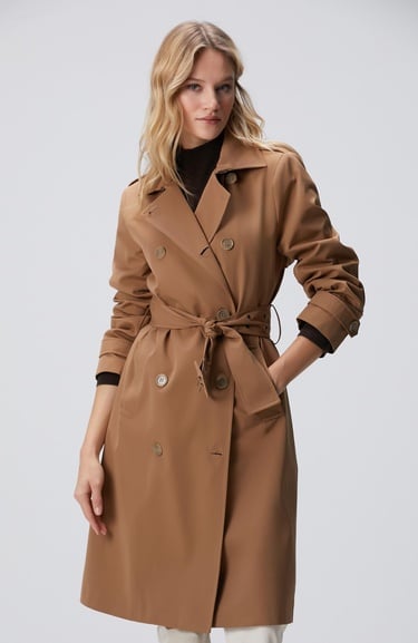  Network Kadın Koyu Bej Pardösü