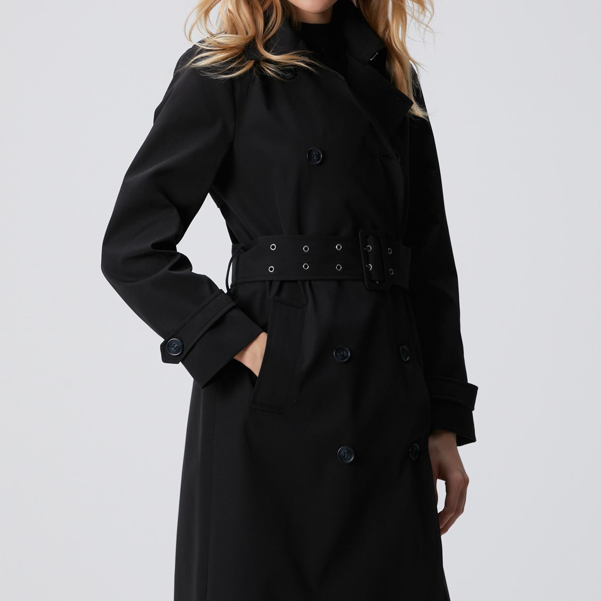 Network Kadın Siyah Pardösü