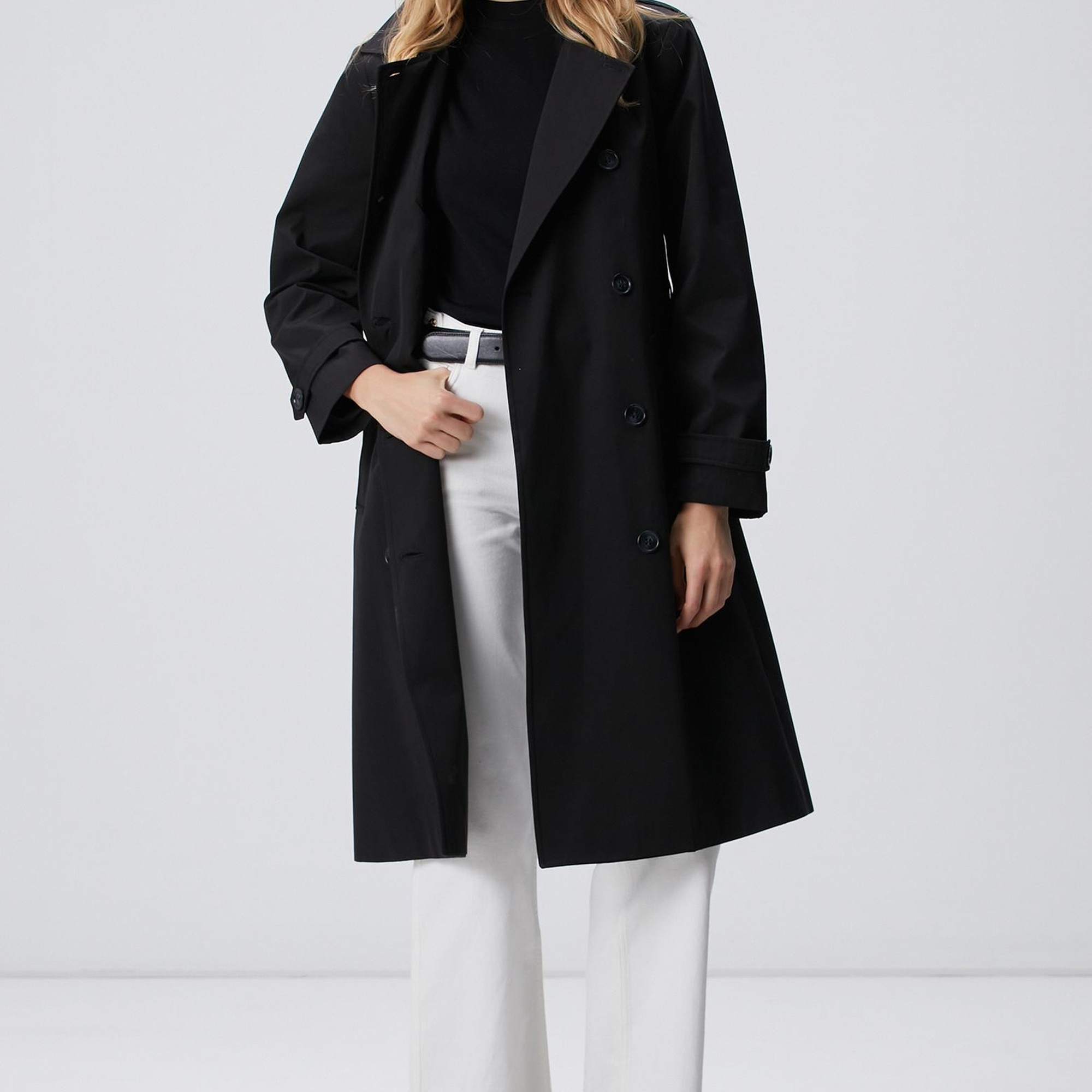 Network Kadın Siyah Pardösü